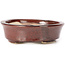 Oval brown bonsai pot by Seto - 105 x 85 x 25 mm