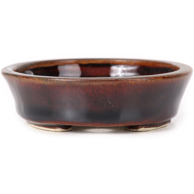 Vaso bonsai ovale marrone di Seto - 100 x 90 x 25 mm