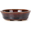 Pot à bonsaï ovale marron par Seto - 100 x 90 x 25 mm