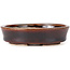 Pot à bonsaï ovale marron par Seto - 100 x 90 x 25 mm