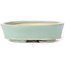 Oval blue bonsai pot by Seto - 105 x 85 x 25 mm