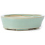 Oval blue bonsai pot by Seto - 105 x 85 x 25 mm