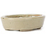 Pot à bonsaï ovale beige par Seto - 105 x 85 x 25 mm