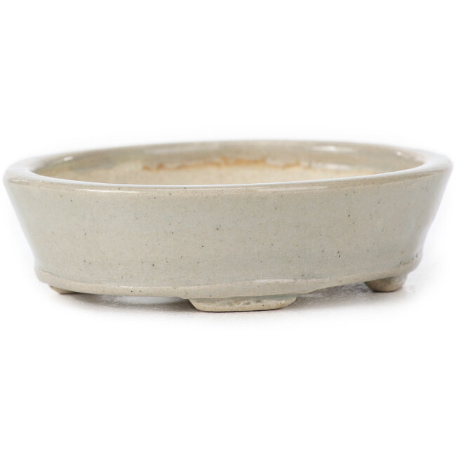 Ovale beige bonsaipot van Seto - 85 x 75 x 20 mm