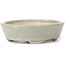 Oval beige bonsai pot by Seto - 85 x 75 x 20 mm