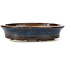 Oval blue bonsai pot by Seto - 105 x 85 x 25 mm