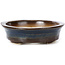 Oval blue bonsai pot by Seto - 105 x 85 x 25 mm