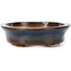 Oval blue bonsai pot by Seto - 105 x 85 x 25 mm