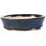 Oval blue bonsai pot by Seto - 105 x 85 x 25 mm