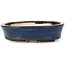 Oval blue bonsai pot by Seto - 105 x 85 x 25 mm