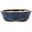 Pot à bonsaï ovale bleu par Seto - 105 x 85 x 25 mm