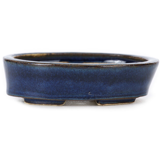 Vaso bonsai ovale blu di Seto - 105 x 85 x 25 mm