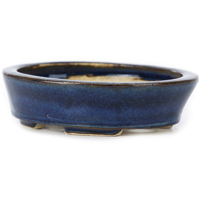 Vaso bonsai ovale blu di Seto - 105 x 85 x 25 mm