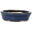 Oval blue bonsai pot by Seto - 105 x 85 x 25 mm