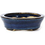 Oval blue bonsai pot by Seto - 105 x 85 x 25 mm