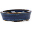 Oval blue bonsai pot by Seto - 105 x 85 x 25 mm