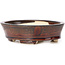 Oval brown bonsai pot by Seto - 105 x 90 x 30 mm