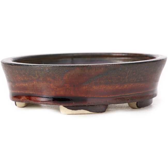 Maceta de bonsái marrón ovalada de Seto - 105 x 90 x 30 mm