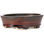 Oval brown bonsai pot by Seto - 105 x 90 x 30 mm