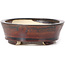 Oval brown bonsai pot by Seto - 105 x 90 x 30 mm