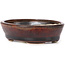 Oval brown bonsai pot by Seto - 95 x 80 x 25 mm