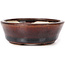 Oval brown bonsai pot by Seto - 95 x 80 x 25 mm