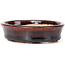 Oval brown bonsai pot by Seto - 105 x 85 x 25 mm