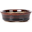 Oval brown bonsai pot by Seto - 105 x 85 x 25 mm