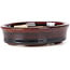 Oval brown bonsai pot by Seto - 105 x 85 x 25 mm