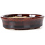 Oval brown bonsai pot by Seto - 105 x 85 x 25 mm