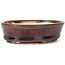 Oval brown bonsai pot by Seto - 95 x 80 x 25 mm