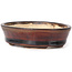 Oval brown bonsai pot by Seto - 95 x 80 x 25 mm