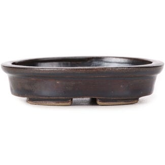 Seto 100 mm oval brown bonsai pot by Seto, Japan