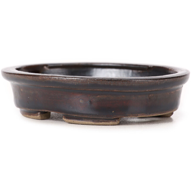 Ovale bruine bonsaipot van Seto - 100 x 90 x 25 mm