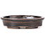 Oval brown bonsai pot by Seto - 100 x 90 x 25 mm