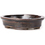 Oval brown bonsai pot by Seto - 100 x 90 x 25 mm