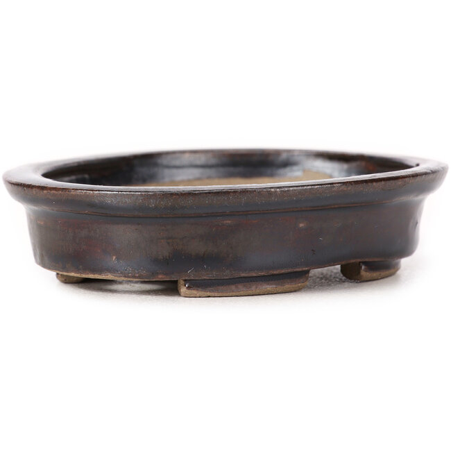 Vaso bonsai ovale marrone di Seto - 100 x 90 x 25 mm