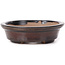 Oval brown bonsai pot by Seto - 105 x 90 x 25 mm