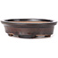 Oval brown bonsai pot by Seto - 105 x 90 x 25 mm