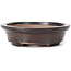 Oval brown bonsai pot by Seto - 105 x 90 x 25 mm