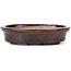 Oval brown bonsai pot by Seto - 105 x 90 x 25 mm