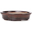 Oval brown bonsai pot by Seto - 105 x 90 x 25 mm