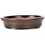 Oval brown bonsai pot by Seto - 105 x 90 x 25 mm