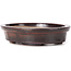 Oval brown bonsai pot by Seto - 105 x 90 x 25 mm