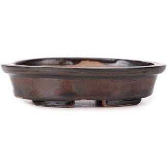 Seto 105 mm oval brown bonsai pot by Seto, Japan