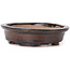 Oval brown bonsai pot by Seto - 105 x 85 x 25 mm