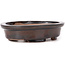 Oval brown bonsai pot by Seto - 105 x 85 x 25 mm