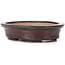 Oval brown bonsai pot by Seto - 105 x 85 x 25 mm