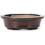 Oval brown bonsai pot by Seto - 105 x 85 x 25 mm