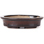 Oval brown bonsai pot by Seto - 105 x 85 x 25 mm